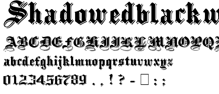 ShadowedBlackWide Normal font
